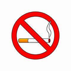 No Smoking Sign Vector Illustration.