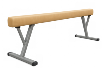 Gymnastic balance beam on transparent background for artistic gymnastics training