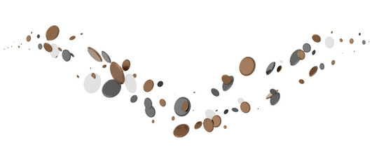 Euphoric Eruption: Magnificent 3D Illustration Showcasing Bursting gold Confetti