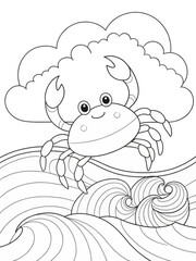 crab animal coloring pages for kids