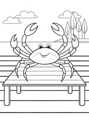 crab animal coloring pages for kids