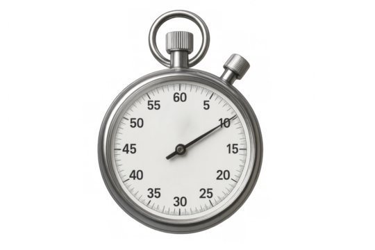 Classic stopwatch measuring time with transparent background - Powered by Adobe
