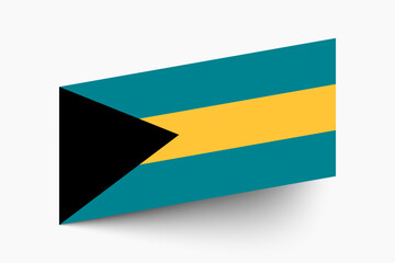 Flag of Bahamas. Bahamas flag official colors tilted icon digital vector illustration design.