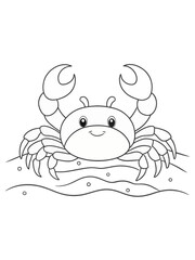 crab animal coloring pages for kids