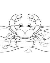 crab animal coloring pages for kids