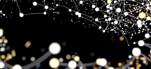 Glowing nodes and lines, network, connection, technology, digital, abstract background.