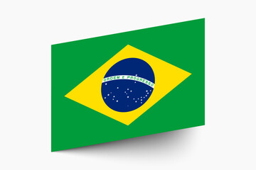 Flag of Brazil. Brazil flag official colors tilted icon digital vector illustration design.