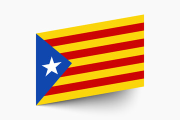 Flag of Catalonia. Catalonia flag official colors tilted icon digital vector illustration design.