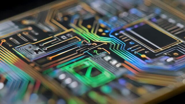Chlorophyll inks create intricate circuits on a smart label embedded with tiny sensors, detecting temperature and moisture, showcasing technological advancements in material science