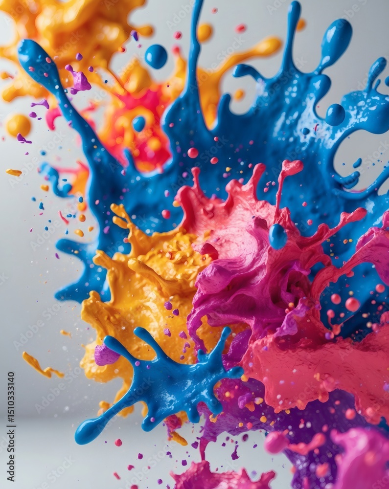 Aufkleber vibrant explosion of multicolored paint splashes creating dynamic art form