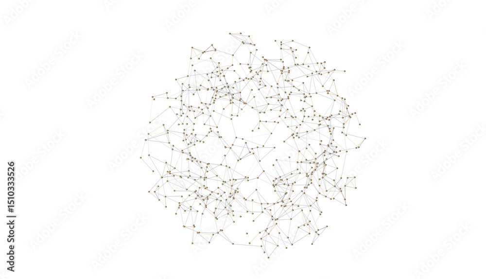 Fototapete connecting lines and dots.big data visualization