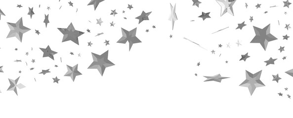 Seamless pattern with small silver stars on white background.