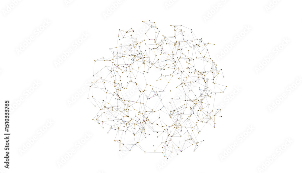 Fototapete connecting lines and dots.big data visualization
