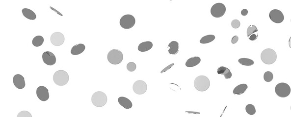Sparkling Jubilation: Breathtaking 3D Illustration of Sparkling silver Confetti Celebration