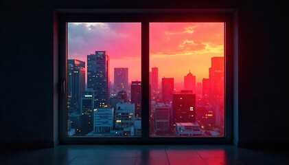 A sealed, opaque window, completely blocking outside light and view Perfect for representing privacy, secrecy, or confinement Ideal for mystery, thriller, or suspense themes , blind window, room