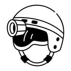 An icon of a mining helmet designed in doodle style
