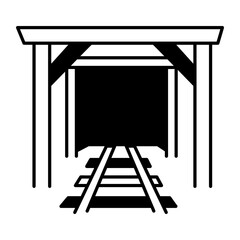 An icon of a tunnel designed in doodle style
