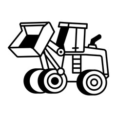A hand drawn style icon of mining transport 

