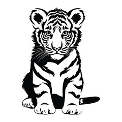 Fototapeta premium Tiger Cub isolated vector silhouette