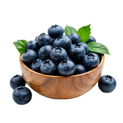 wooden Bowl of fresh blueberries