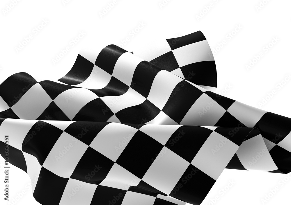 Aufkleber the checkered flag waves in the wind signifying the finish line