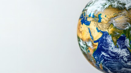 Detailed Earth Globe Map Showing Asia and Middle East