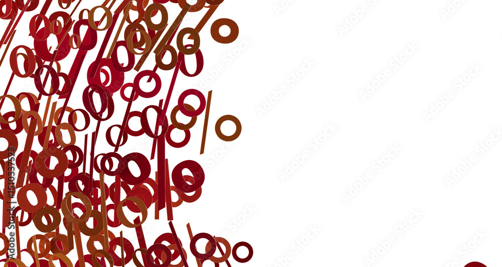 Poster 3d Sales icons floating in the air 3D rendering transparent PNG