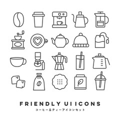 UIアイコンセット（コーヒー＆ティー）| UI Icons (Coffee & Tea)