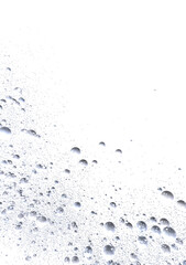 White background with many small and large bubbles. Perfect for cosmetics, skincare, or cleaning products.