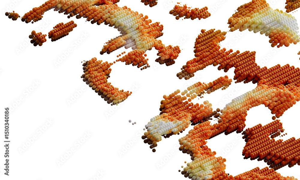 Aufkleber 3D rendered abstract background with orange spheres. Perfect for modern designs and presentations.