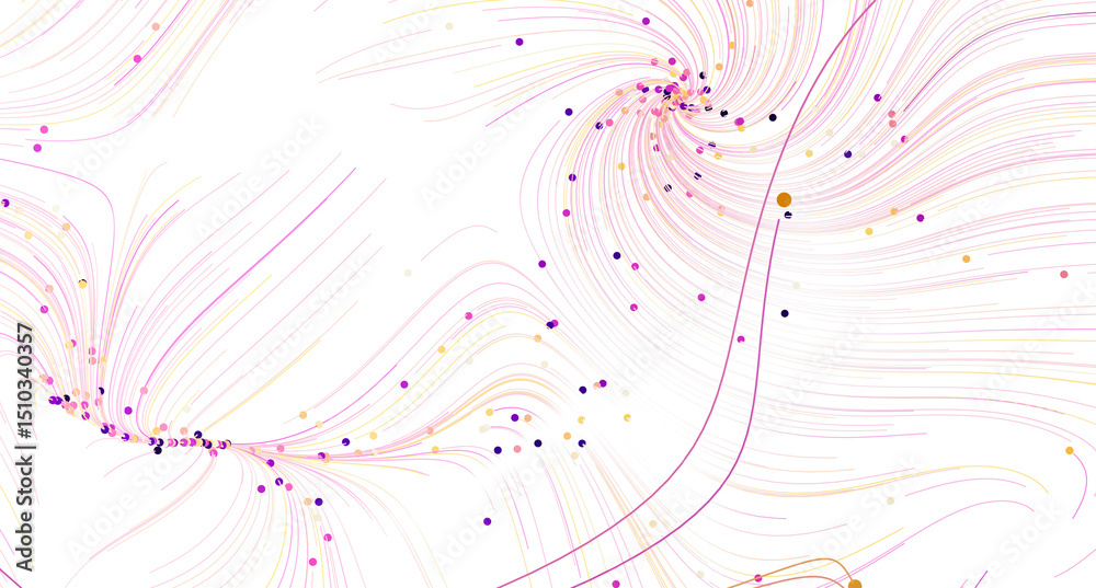 Poster Colorful abstract background with swirling lines and dots. Perfect for websites, presentations, and more.
