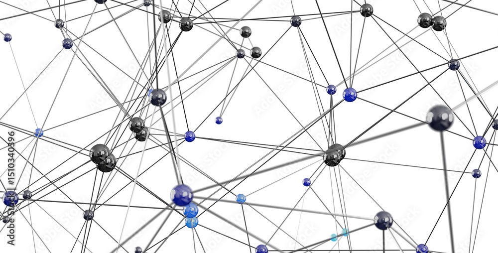Aufkleber Abstract image of a complex network. Ideal for technology, connection, and communication concepts.