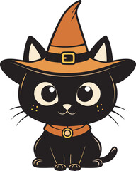 Black Cat Witch Halloween t shirt Design for Spooky Season Celebration and Parties