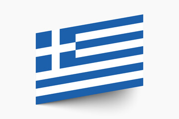Flag of Greece. Greece flag official colors tilted icon digital vector illustration design.