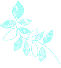 Crayon Leaf on Stem