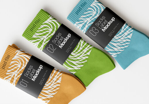 Socks With Label Mockup for Creative Design and Branding Projects