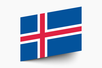 Fototapeta premium Flag of Iceland. Iceland flag official colors tilted icon digital vector illustration design.