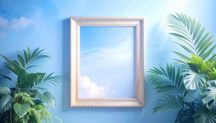 window with palm trees