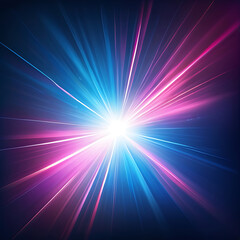 Obraz premium Colorful Cosmic Light Burst with Radiant Neon Rays and Galactic Starfield Effect - ai