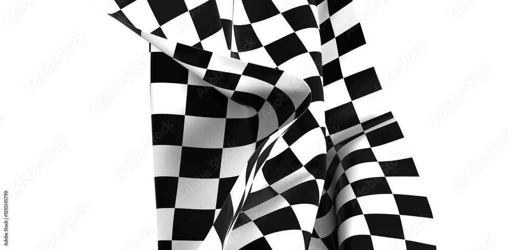 Aufkleber the checkered flag waves in the wind signifying the finish line