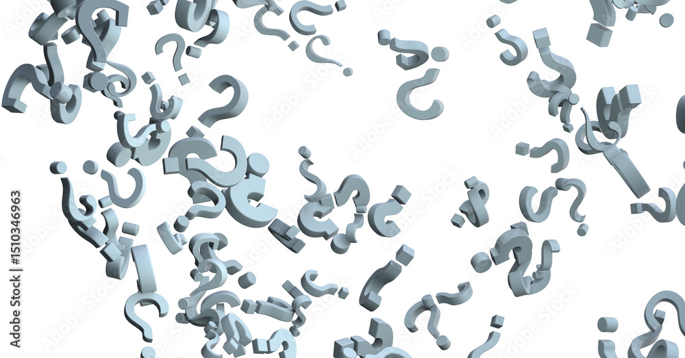 Leinwandbilder colored question marks background concept. 3d rendering.