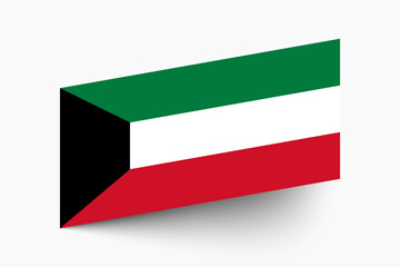 Flag of Kuwait. Kuwait flag official colors tilted icon digital vector illustration design.