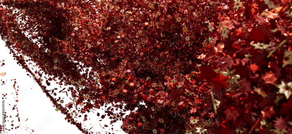 Aufkleber abstract image of red and gold star confetti falling or exploding. festive, celebratory background.