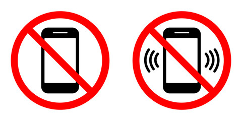 No cell phones, no smartphone, no mobile phone allowed sign. vector illustration
