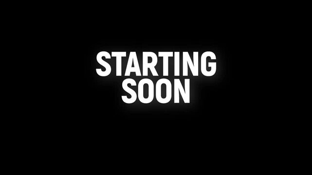 starting soon text animation with vertically word rotating effect. seamless loop motion on Black white Background. start soon. started soon - Powered by Adobe
