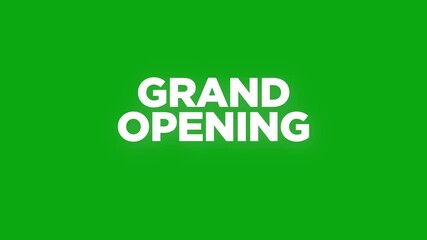 grand opening text animation with vertically word rotating effect. seamless loop motion on Black white Background. grand open. grand opening now