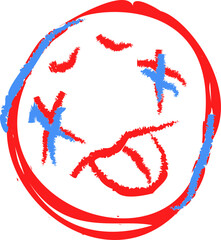 Crossed Out Eyes Face