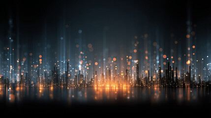 Futuristic cityscape with glowing nodes, symbolizing interconnected digital networks in a data-driven world series