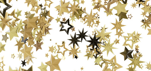 Abstract background with 3D gold and black stars. Perfect for celebration, holiday, or festive designs.