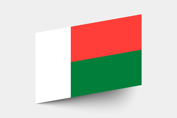 Flag of Madagascar. Madagascar flag official colors tilted icon digital vector illustration design.